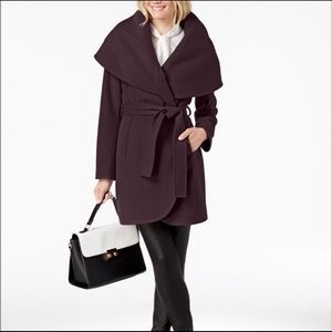 Merlot Wool Blend Tahari Coat